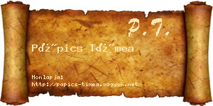 Pápics Tímea névjegykártya